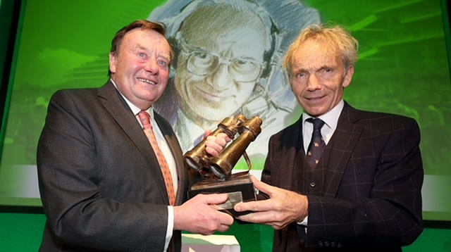Nicky Henderson OBE presents the Award to John Francome MBE