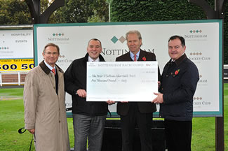 Peter Jensen , Chairman of Nottingham Racecourse and long time Trust Supporter initiates £5000 donation and race in Peter’s honour